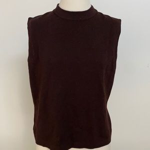 St John collection knit chocolate brown shell